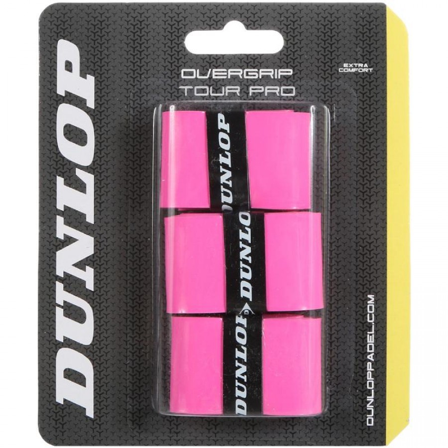 Blister Dunlop 3 Overgrips Tour Pro Fluoro Rosa