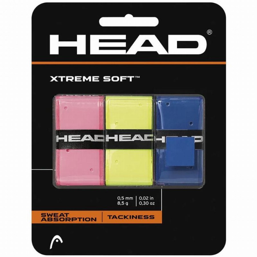 Blister Overgrips Head Xtreme Soft Rosa Giallo Blu 3 Unità  Offerta + Economico
