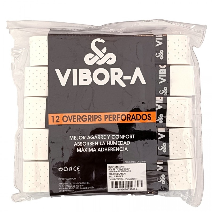 Vibora Borsa Perforata Bianca 12 Overgrip  Offerta + Economico