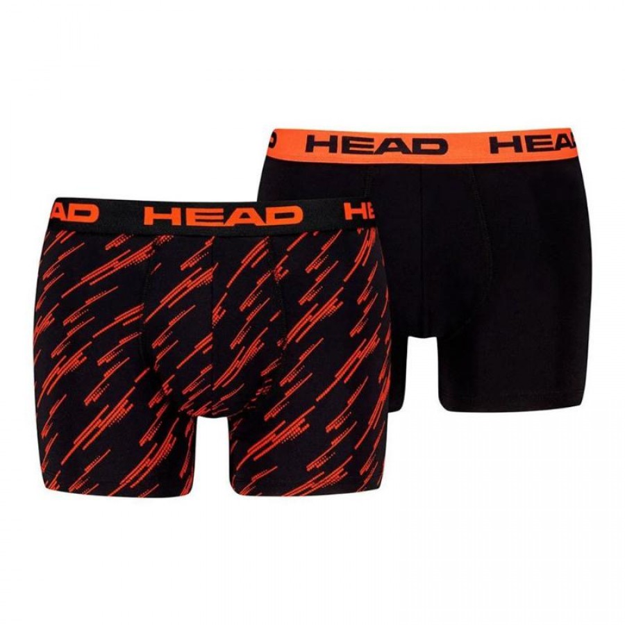 Boxer Testa Stampata Arancione Nero 2 Unita  Offerta + Economico
