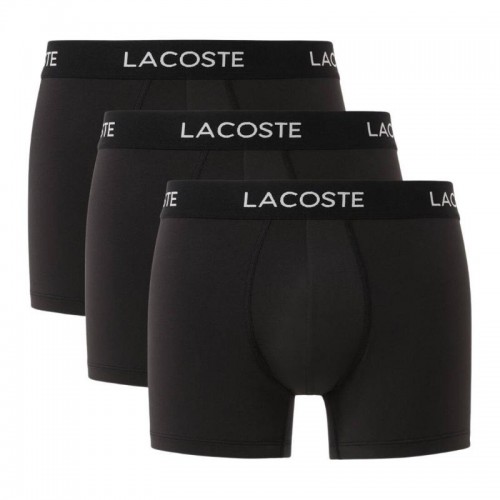 Lacoste Piqué Boxer Nero 3 Unità