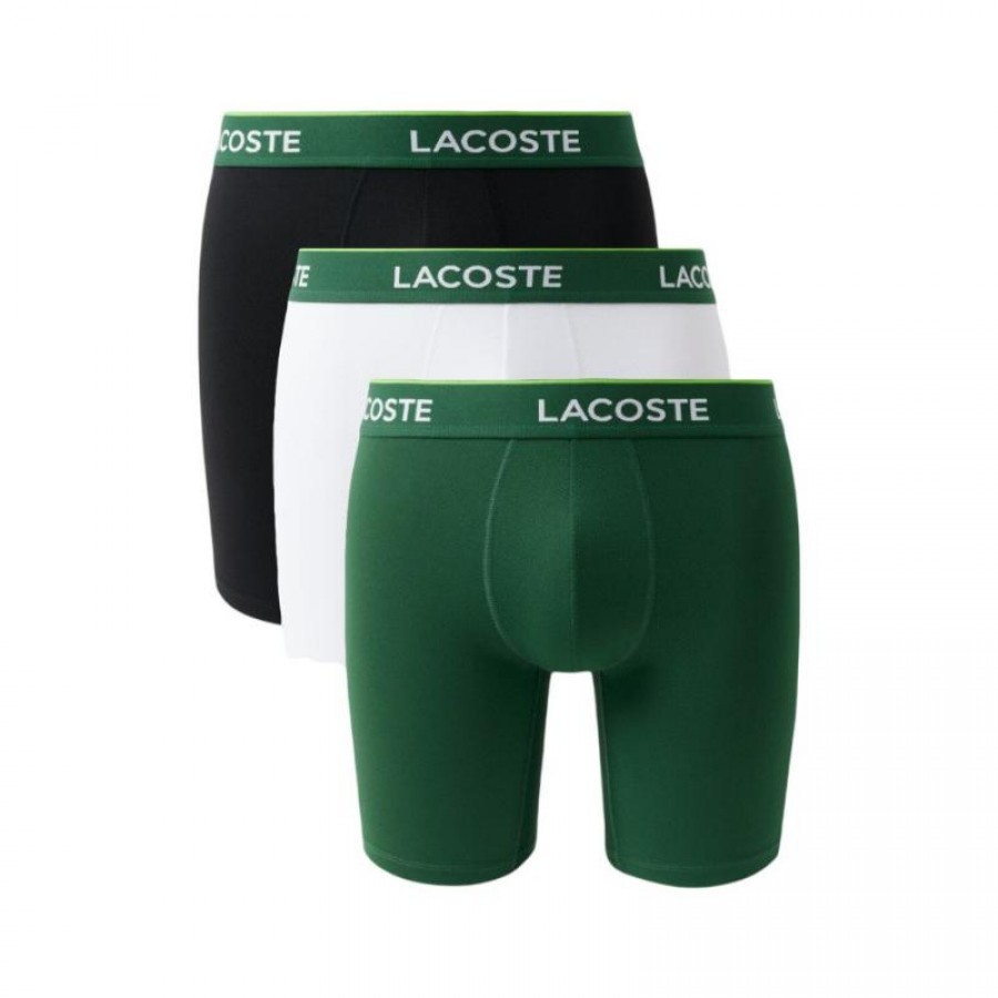Lacoste Verde Bianco Boxer Nero 3 Unità