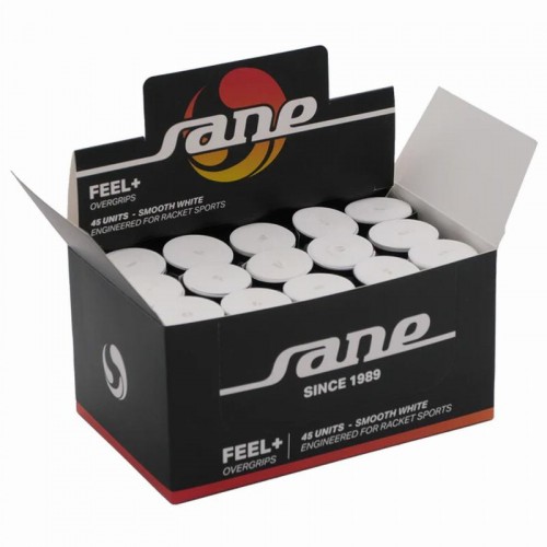 Sane Feel Smooth Overgrips Box White 45 unità