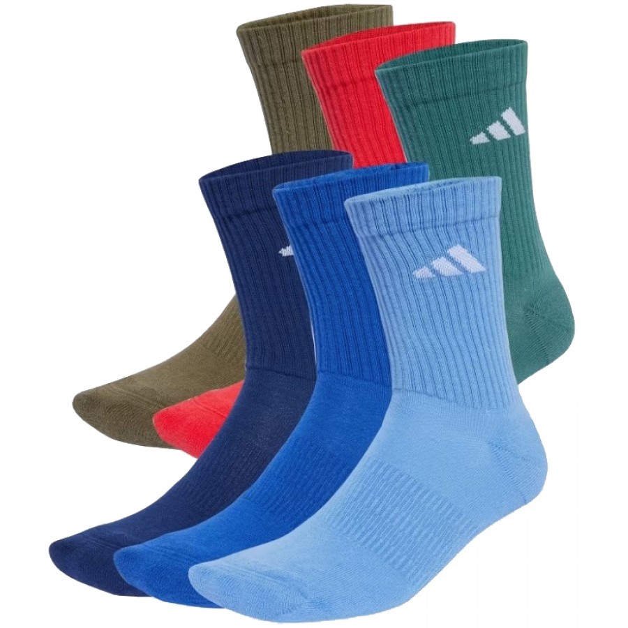 Calcetines Adidas Ammortizzato Crew Azul Oscuro 6 Pares