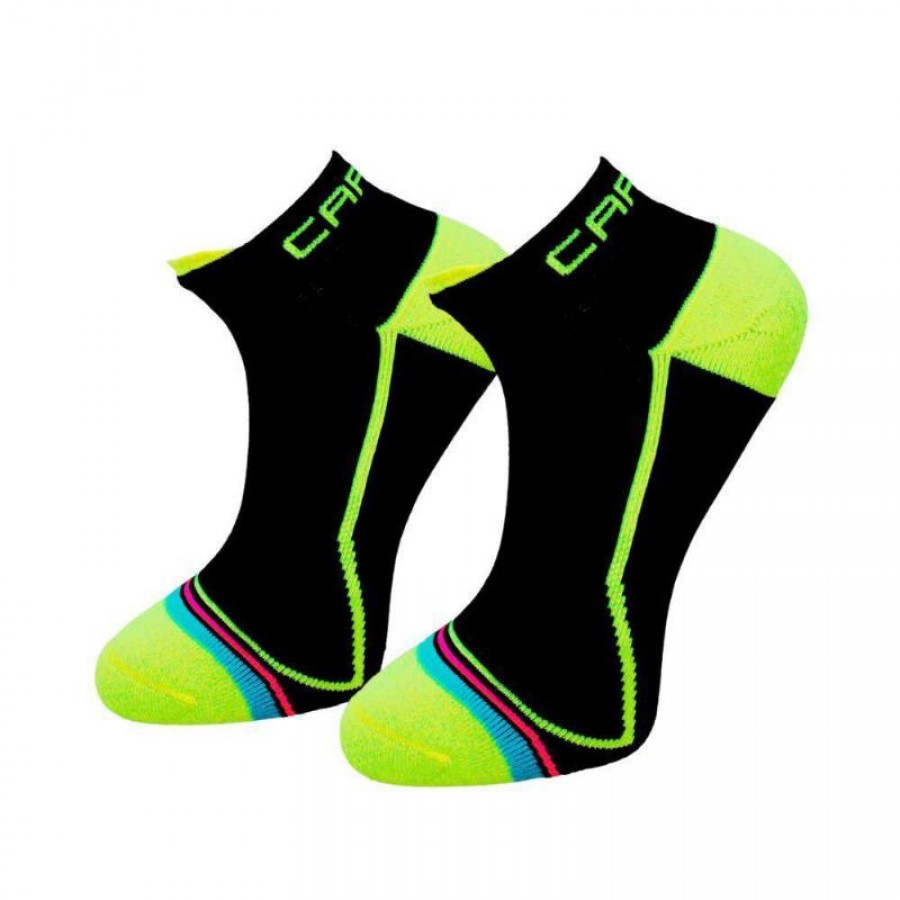 Cartri Trajan Crew Nero Giallo Calzini 1 Paio  Offerta + Economico