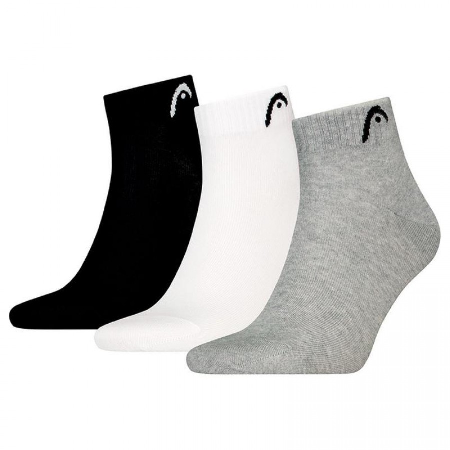 Calcetines Head All Sports Quarter Blanco Gris 3 Pares  Offerta + Economico