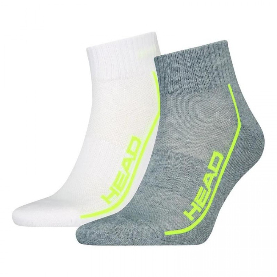 Calcetines Head Performance Quarter Blanco Gris Lima 2 Pares  Offerta + Economico