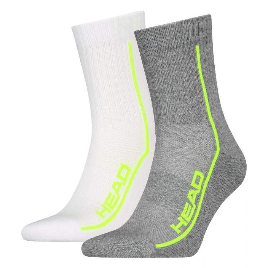 Calcetines Head Performance Short Crew Blanco Gris Lima 2 Pares  Offerta + Economico