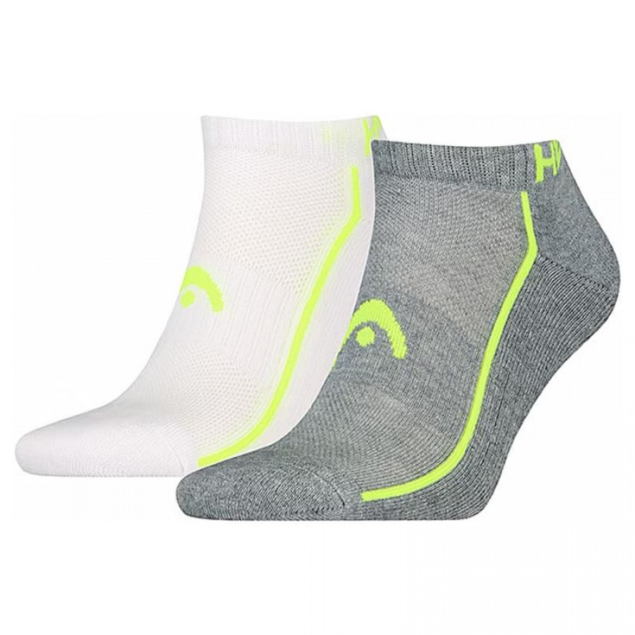Head Performance Sneaker Calze Bianco Grigio Lime 2 Paia  Offerta + Economico
