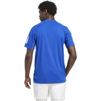 Adidas Club 3 Stripes Blu Reale Maglietta Bianca