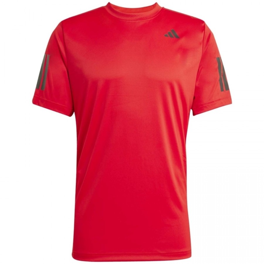 Adidas Club 3 Stripes Rosso Nero Maglietta  Offerta + Economico