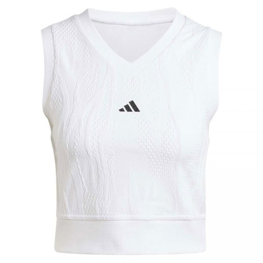 Adidas Crop Top Pro Bianco Maglietta Donna  Offerta + Economico