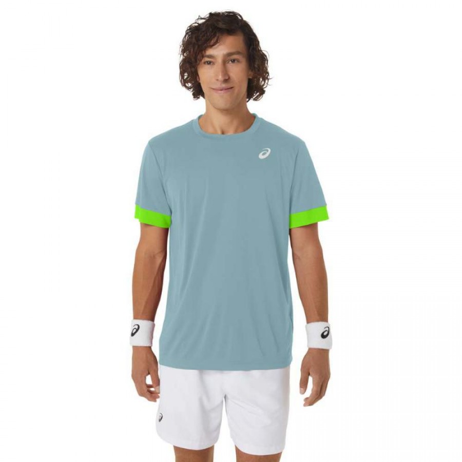 Camiseta Asics Court Azul Lima Electrico  Offerta + Economico