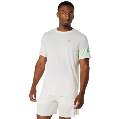 T-shirt Asics Icon SS Bianca Verde Crema