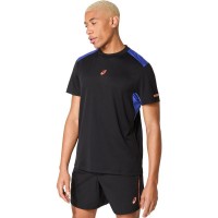 T-shirt Asics Padel Court SS Top Nero Blu Cobalto