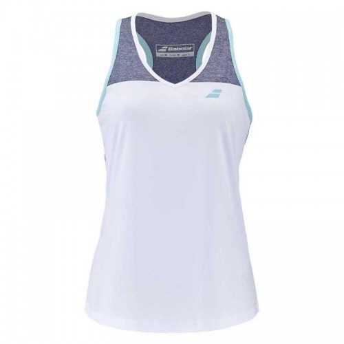 Babolat Play T-Shirt Bianco Blu Donna