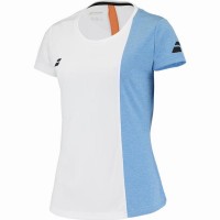 Camiseta Babolat gioca Capsleeve Blanco Naranja Junior