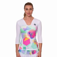 Bidi Badu Kaleido V-Neck Bianco Mix Maglietta Donna  Offerta + Economico