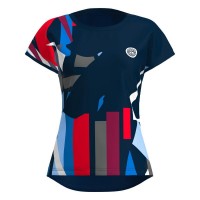 Bidi Badu New York Capsleeve Blu Scuro Rosso Maglietta da donna  Offerta + Economico