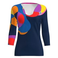 Bidi Badu Twiggy V-Neck Blu Scuro Mix Maglietta da donna  Offerta + Economico