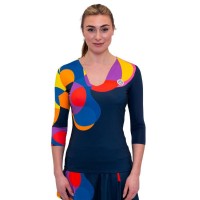 Bidi Badu Twiggy V-Neck Blu Scuro Mix Maglietta da donna  Offerta + Economico