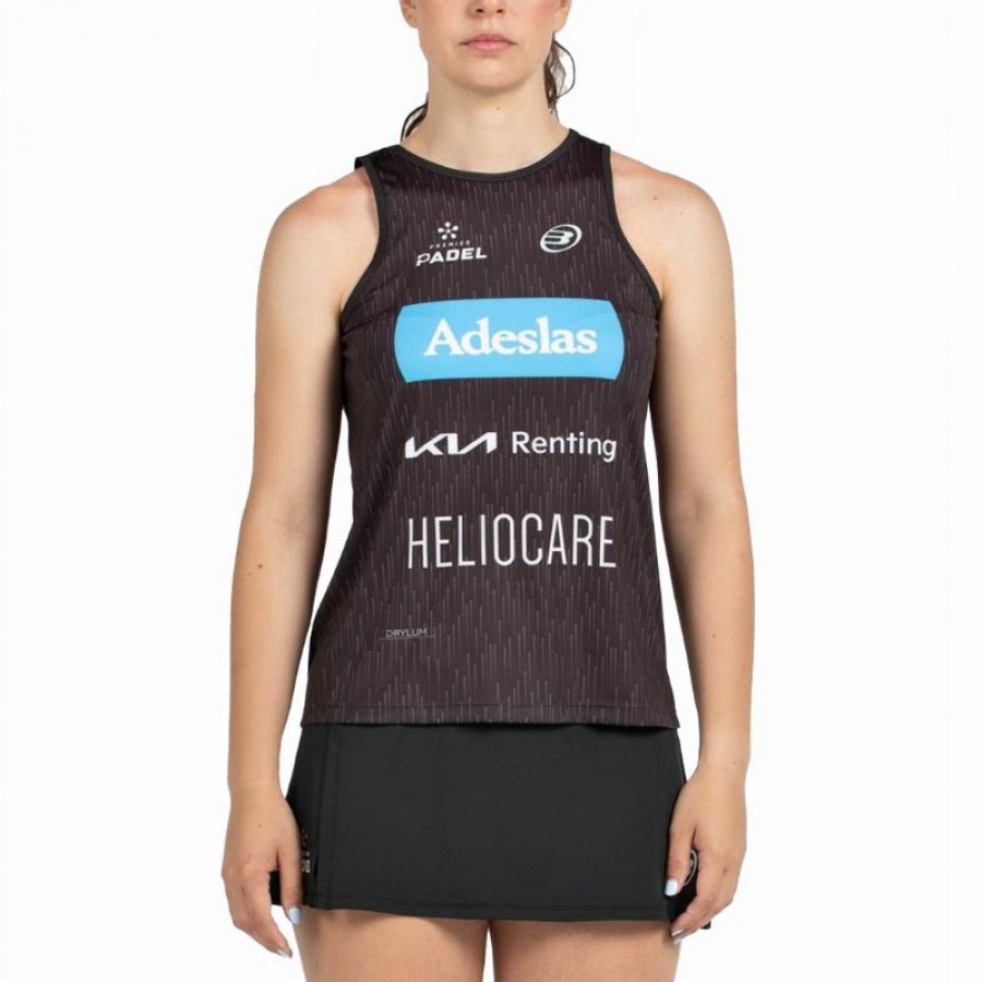Bullpadel Gemma Triay Premier Padel Abure Maglietta Nera  Offerta + Economico