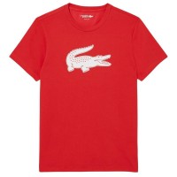 Lacoste Sport Rosso Bianco Maglietta  Offerta + Economico