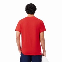 Lacoste Sport Rosso Bianco Maglietta  Offerta + Economico