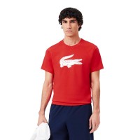 Lacoste Sport Rosso Bianco Maglietta  Offerta + Economico