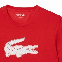 Lacoste Sport Rosso Bianco Maglietta  Offerta + Economico