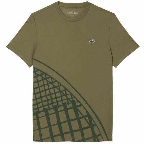 Lacoste Ultra Dry Maglietta da Tennis Verde Cachi