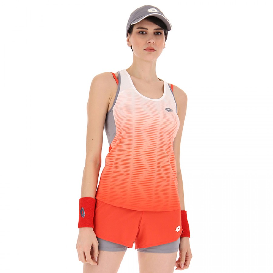 T-shirt Lotto Top IV Rosso Papavero Bianco Bright Donna