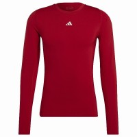 Adidas Techfit Maglietta Manica Lunga Rosso