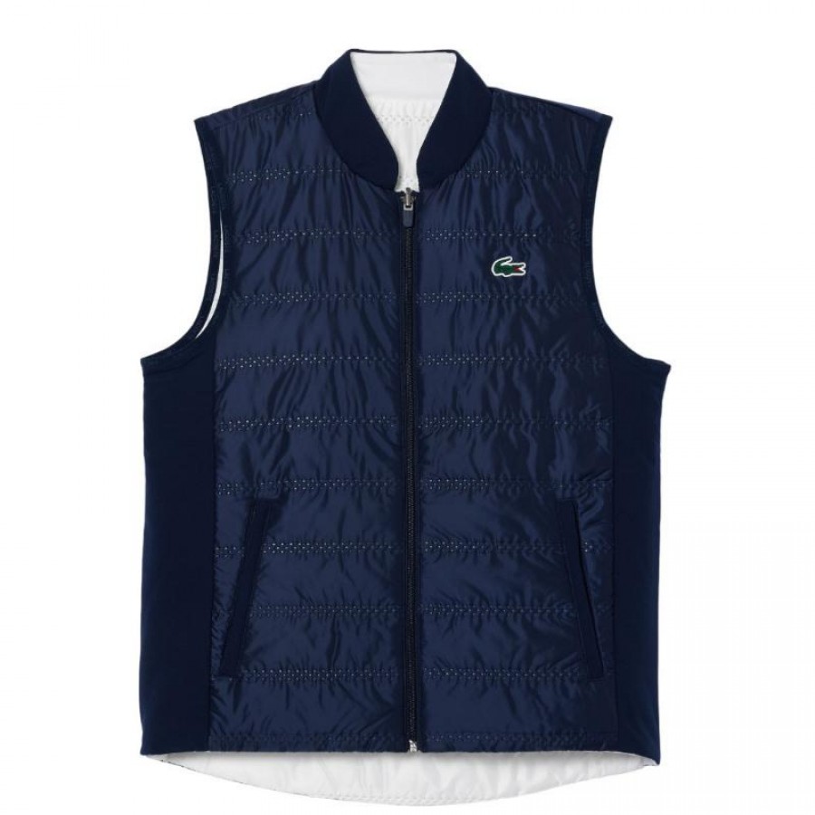 Lacoste Slim Fit Blu Navy Bianco Gilet Donna  Offerta + Economico
