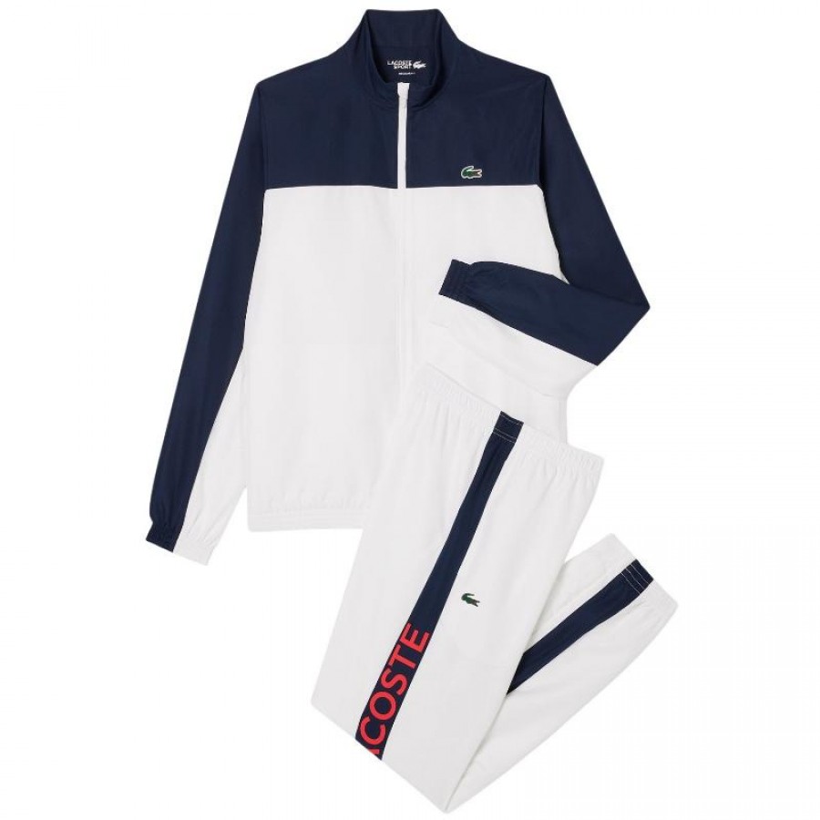 Chandal Lacoste Sport Blanco Azul Marino  Offerta + Economico