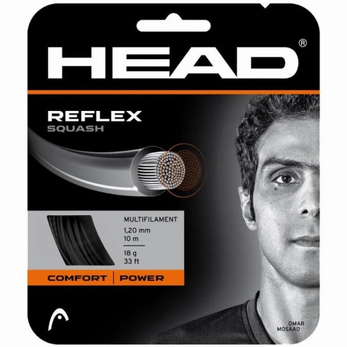 Squash 10m Head Reflex 1.20mm Corda Nera