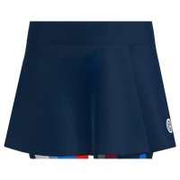 Badu Bidi Gonna New York Stampato Ondulato Blu Scuro Rosso  Offerta + Economico
