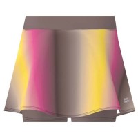 Falda Bidi Badu Spectrum Marron Ondulato Stampato Amarillo