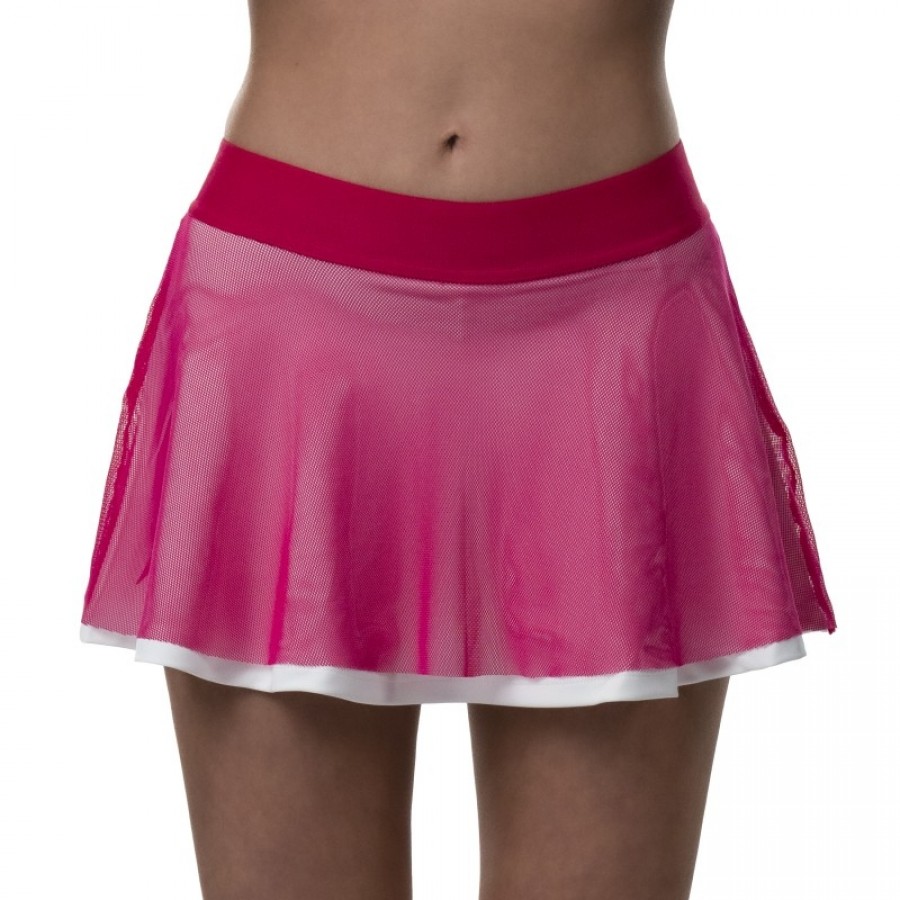 Falda Drop Shot Azalea Rosa Blanco