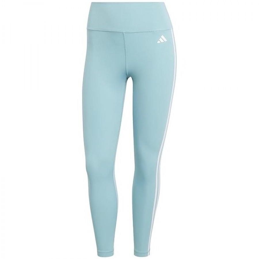 Leggings Adidas 3 Stripes Blu Menta