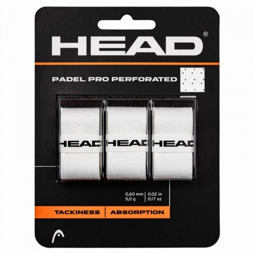 Overgrip Head Padel Pro Perforato Bianco 3 Unita