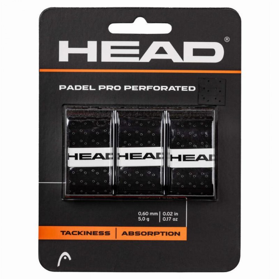 Overgrip Head Padel Pro Perforato Nero 3 Unita  Offerta + Economico