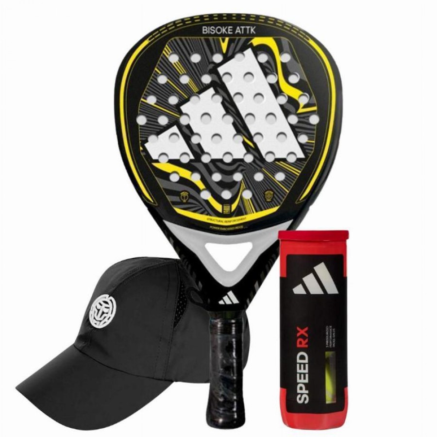 Pack Racchetta Adidas Bisoke Attack 2024 con Cappellino e Palle  Offerta + Economico