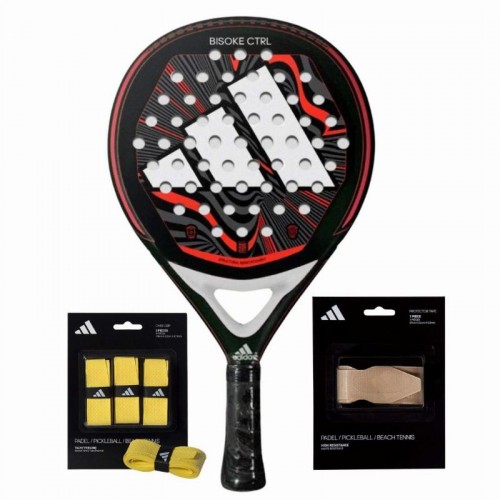 Pacchetto racchette Adidas Bisoke Control 2024 con overgrip e protezione