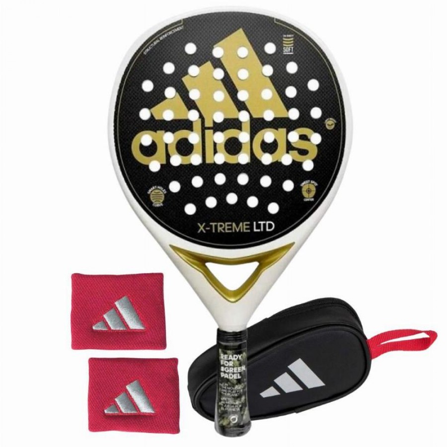 Pack Racchetta Adidas X-Treme Oro Bianco con Portamonete e Borse da Polso   Offerta + Economico