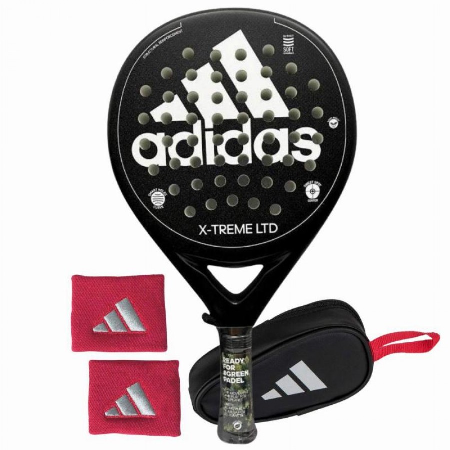 Pack Adidas X-Treme Nero Bianco Racchetta con Portamonete e Borse da Polso