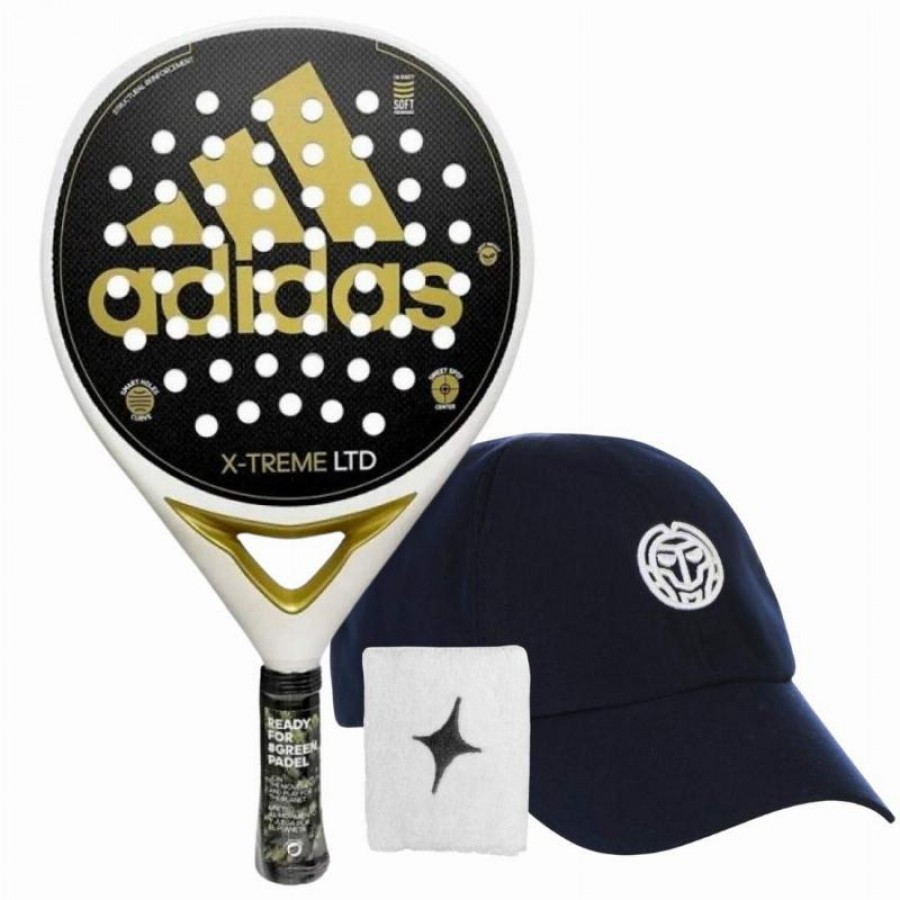 Pack Racchetta Adidas X-Treme Oro Bianco con Cappellino e Polsino  Offerta + Economico