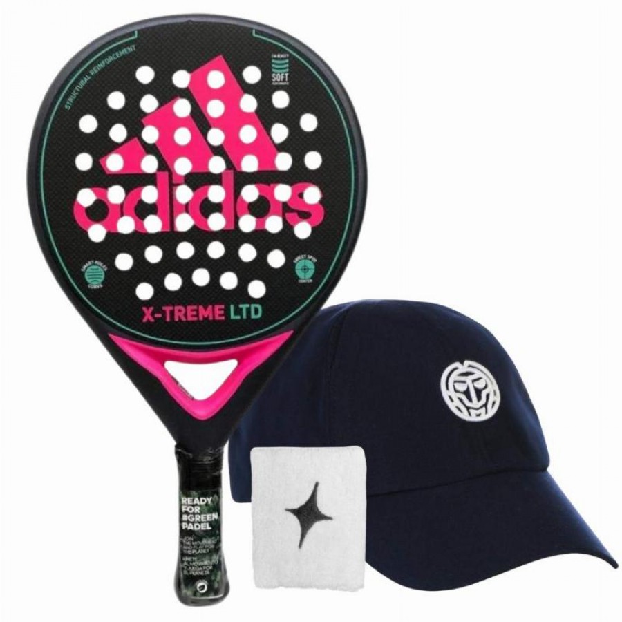 Pack Adidas X-Treme Nero Rosa Racchetta con Cappellino e Polsino  Offerta + Economico