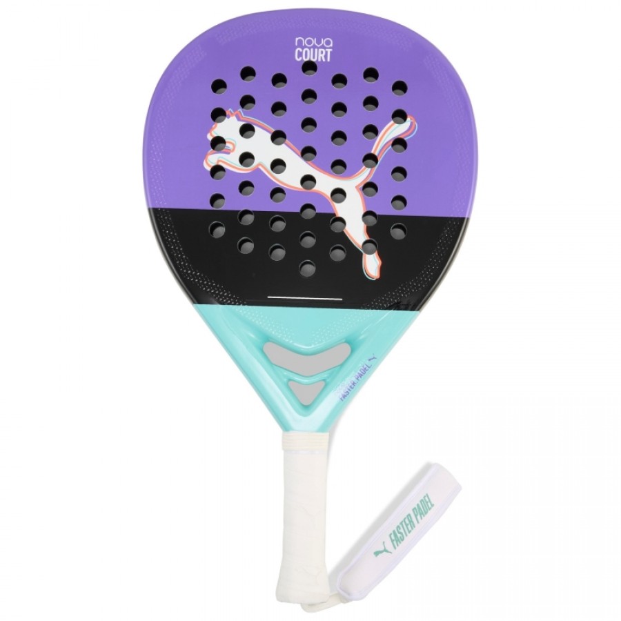 Puma Nova Court Viola Nero Turchese Racchetta Donna  Offerta + Economico