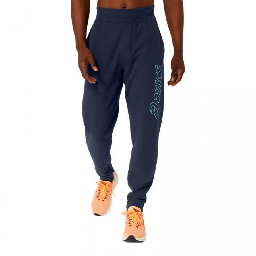 Pantaloni Asics Logo Blu Notte Verde  Offerta + Economico